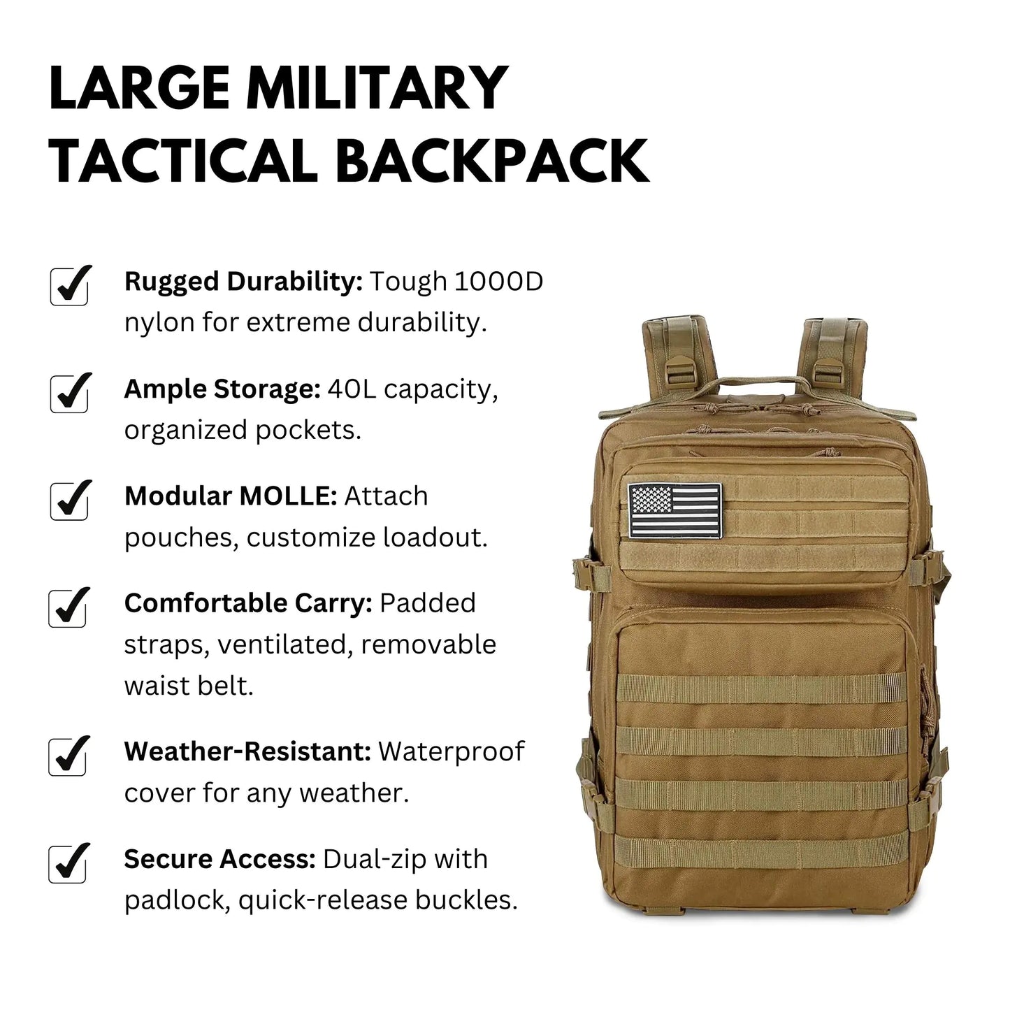 Military Grade Tactical Backpack