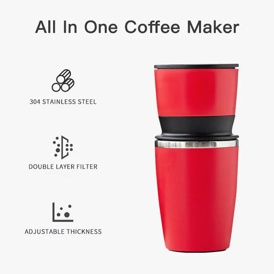 All-in-One Hand-Operated Coffee Grinder and Mug for Outdoor Adventures