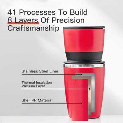 All-in-One Hand-Operated Coffee Grinder and Mug for Outdoor Adventures