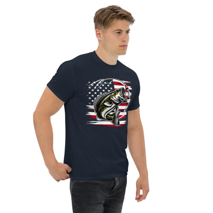 Unisex Classic Tee - American Fishing Flag | Patriotic Fishing T-Shirt